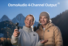 गैलरी व्यूवर में इमेज लोड करें, DJI Osmo Pocket 4 Creator Combo with DJI Mic 3 clipped to jacket for OsmoAudio 4-channel recording