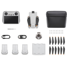 Load image into Gallery viewer, DJI Mini 3 with DJI RC Remote (Fly More Combo) in box contents
