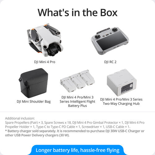DJI Mini 4 Pro Drone Fly More Combo Plus with RC 2 Controller 