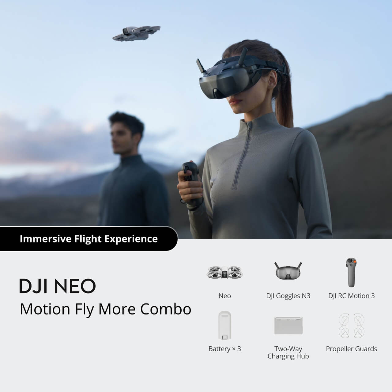 DJI Neo Motion Fly More Combo (RC Motion 3, FPV Goggles & Extra Battery ...