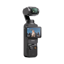 गैलरी व्यूवर में इमेज लोड करें, DJI Osmo Pocket 3 side angle showing 3-axis gimbal lens and rotating touchscreen
