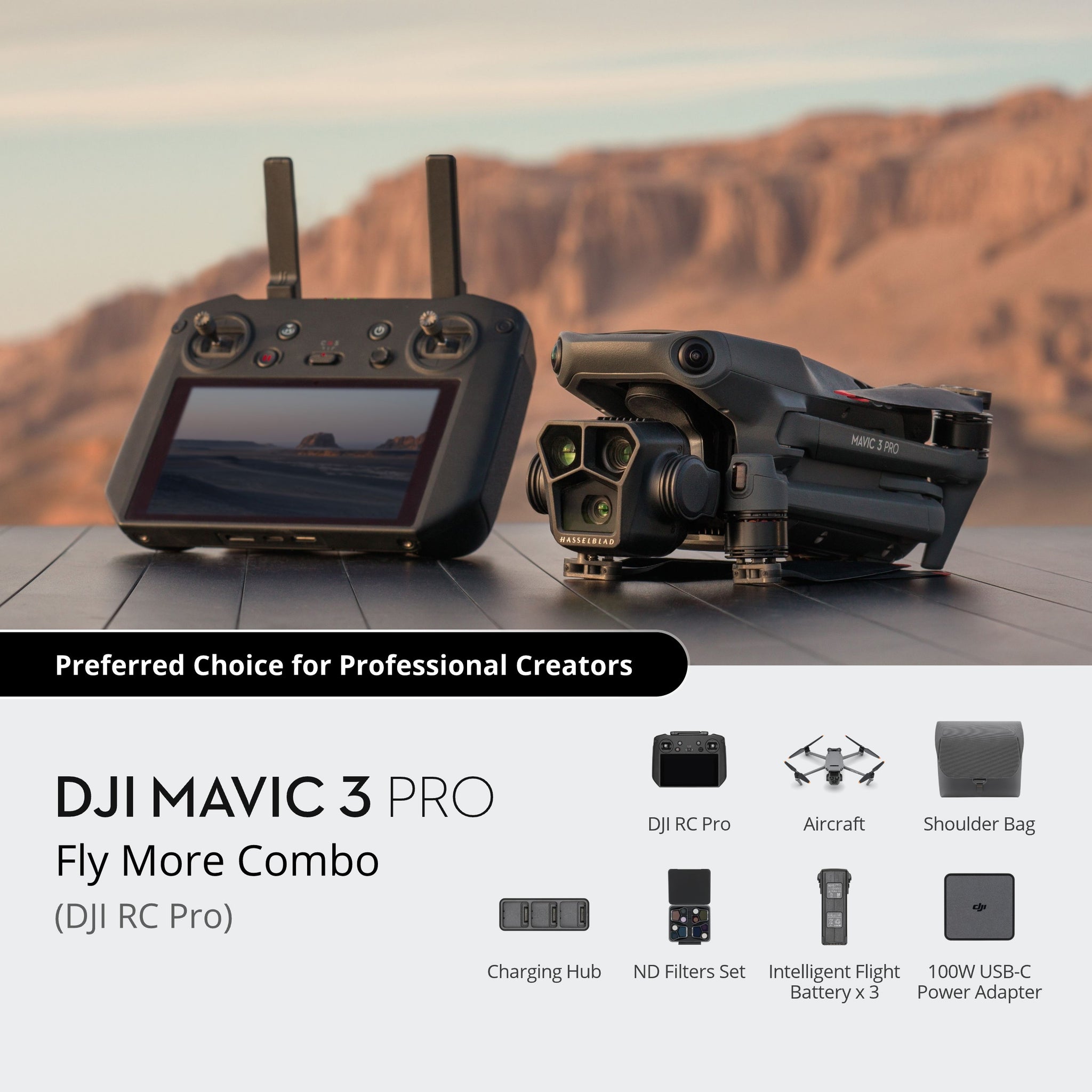 DJI Mavic Pro Drone with DJI RC Fly More Combo